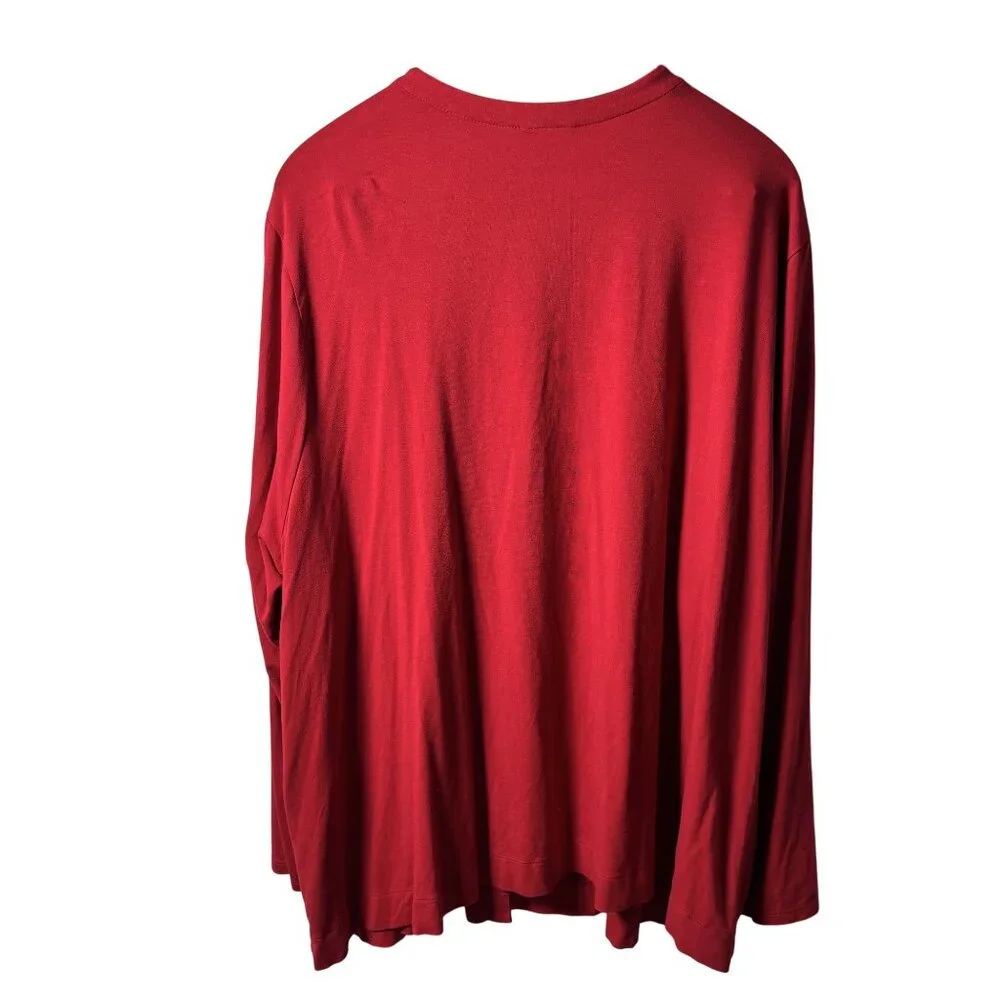 J. Jill Wearever Collection Womens 4X Red Long Sleeve Cardigan